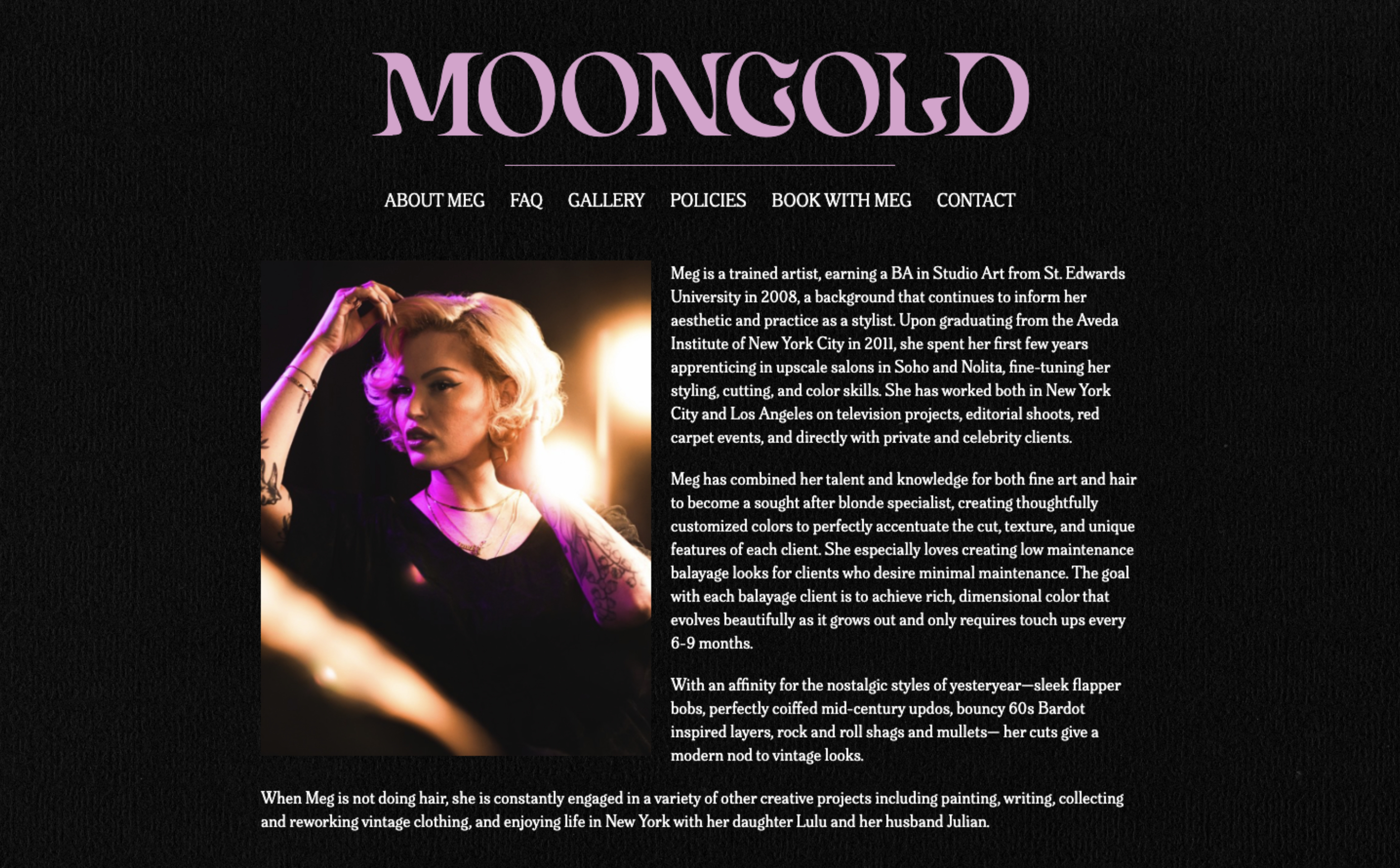 Moongold Brooklyn Website by Dave Ross